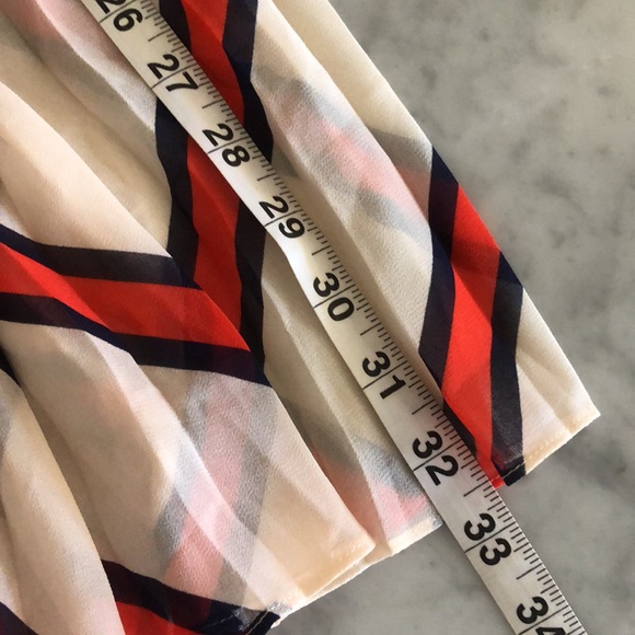 By Malene Birger Red and White Pleated Skirt Size S - Picture 9 of 9